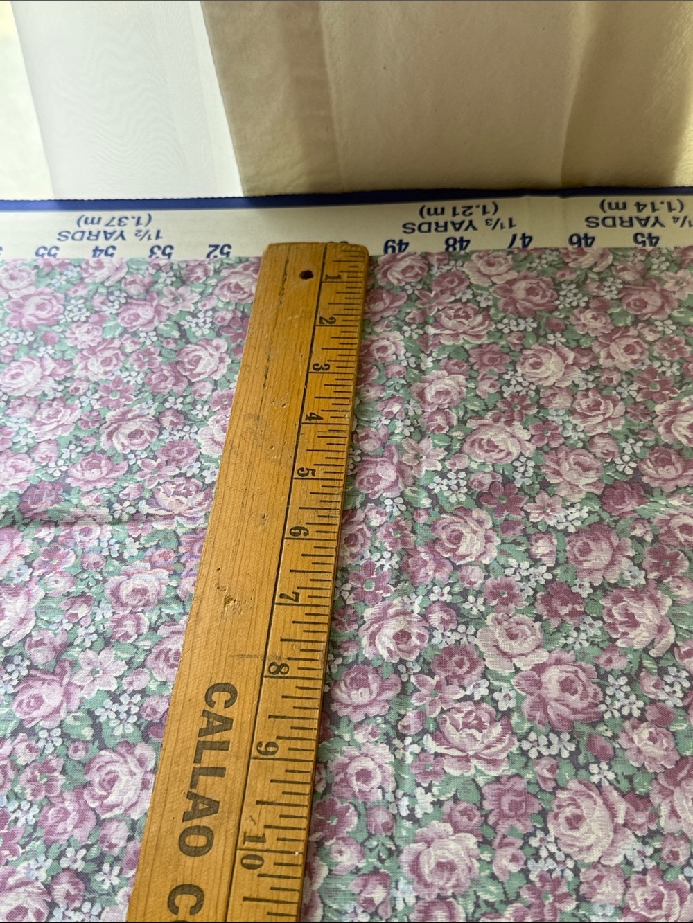 Vintage Peter Pan Fabrics Rose Floral Cotton 1 1/3+ Yds x 42 Mauve Lavender - Picture 10 of 12